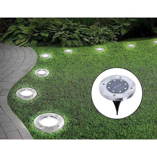 12 x Solar Powered LED Lights - Buried Inground Recessed Lights Home Decor